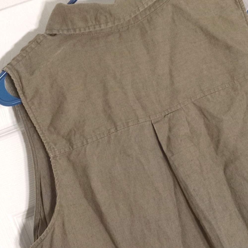 Linen Sleeveless Shirt Dress Tahari 1X - Picture 4 of 6